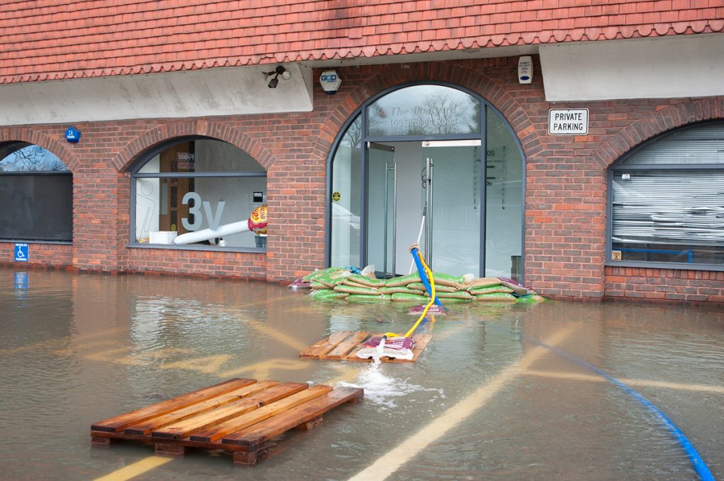 A flooded office